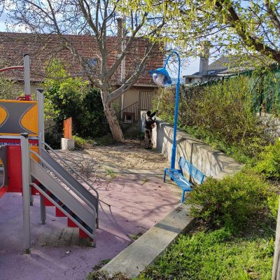 Növényzet visszavágása Ostor u-i játszótéren