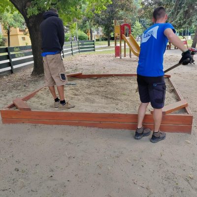 homokozó lazítása, tisztítáa