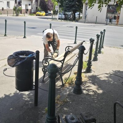 közterületi pad felújítás Kisfaludy-Szabadság út